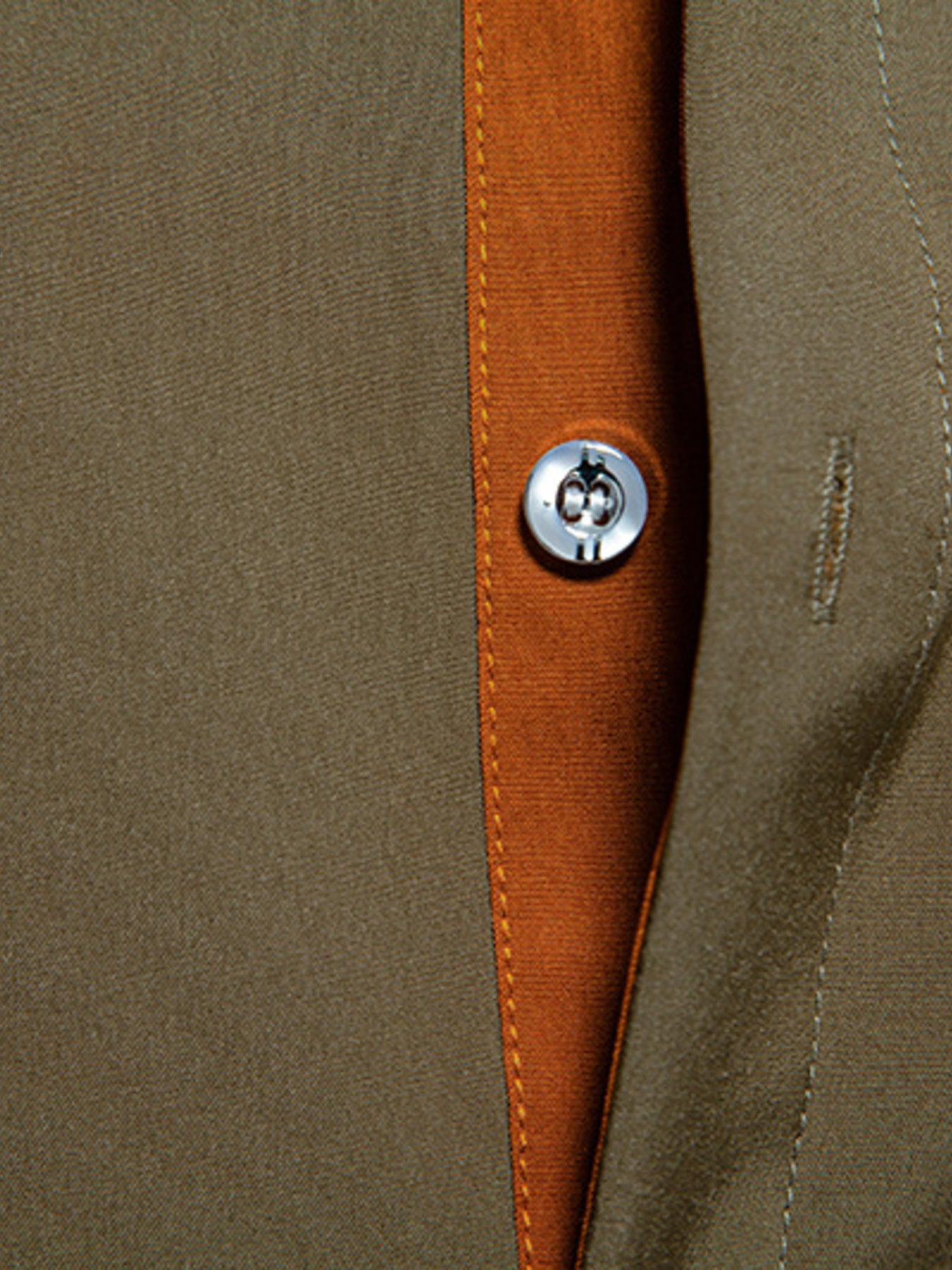 Men's contrast trim button-down shirt by Trendsi featuring a classic collar, long sleeves, and stylish color accents.