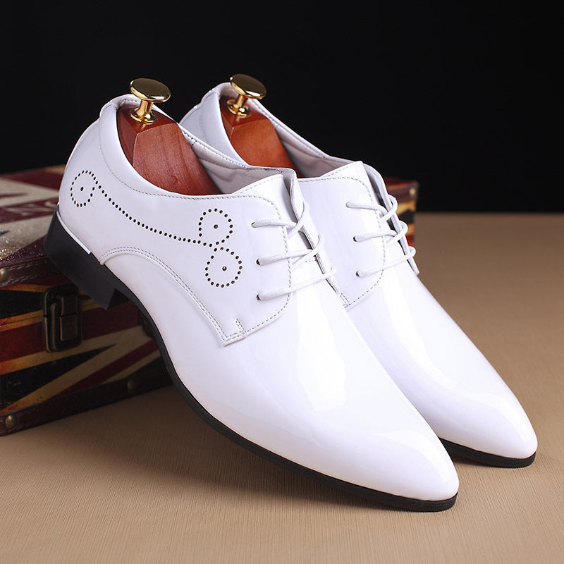 Black men's leather slip-on dress shoes by Smart General, business casual style with sleek design and comfortable driving sole.