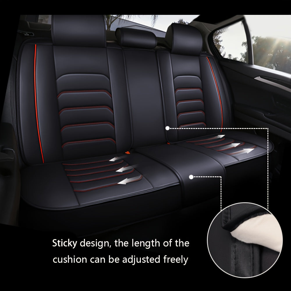 Showlu Fashion faux leather car seat covers set, universal full set for front and back seats, stylish and durable vehicle interior protection