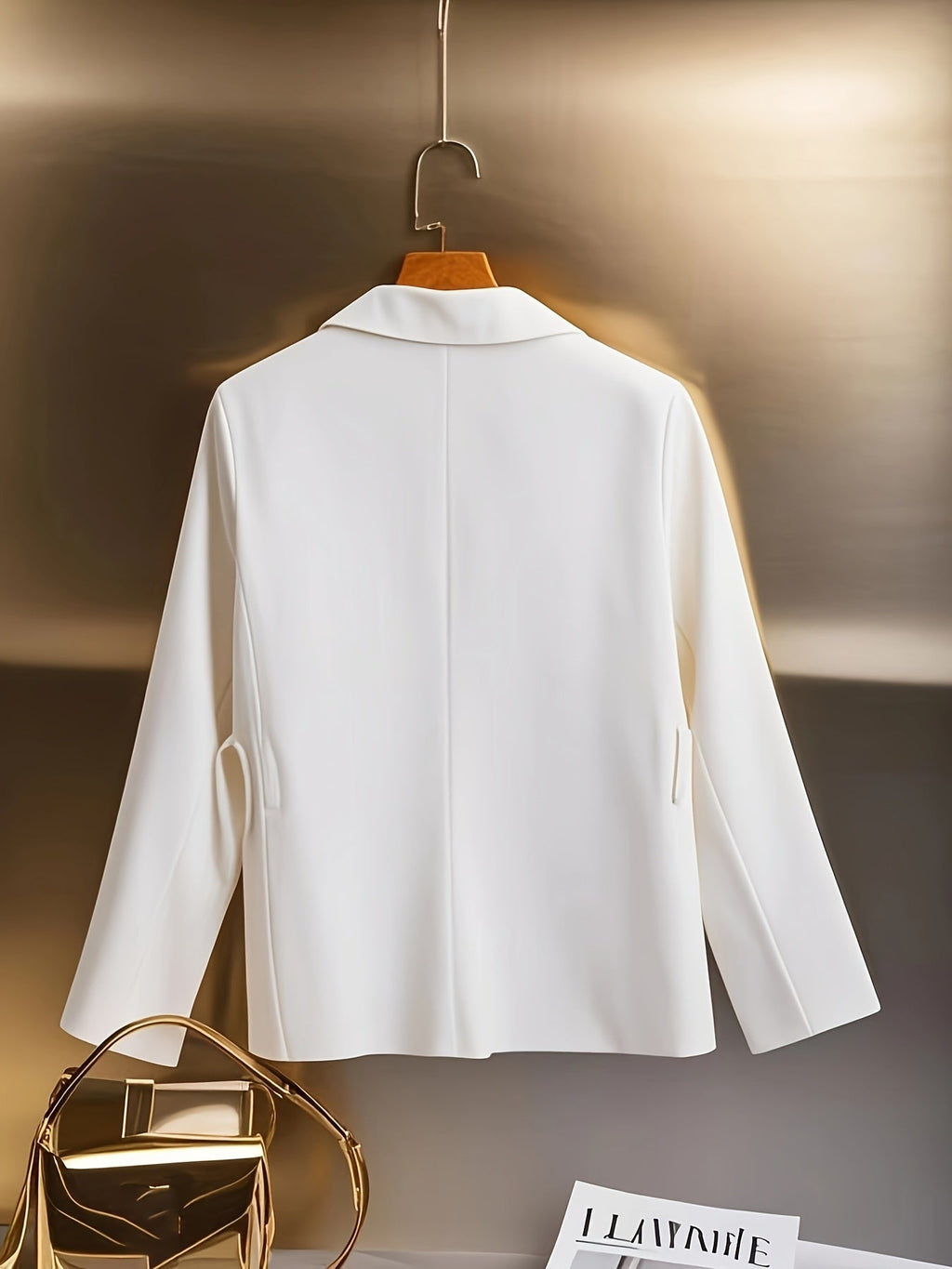 Lightweight luxury women's coat with elegant solid lapel by SHOWLU FASHION, showcasing a stylish and sophisticated outerwear design.