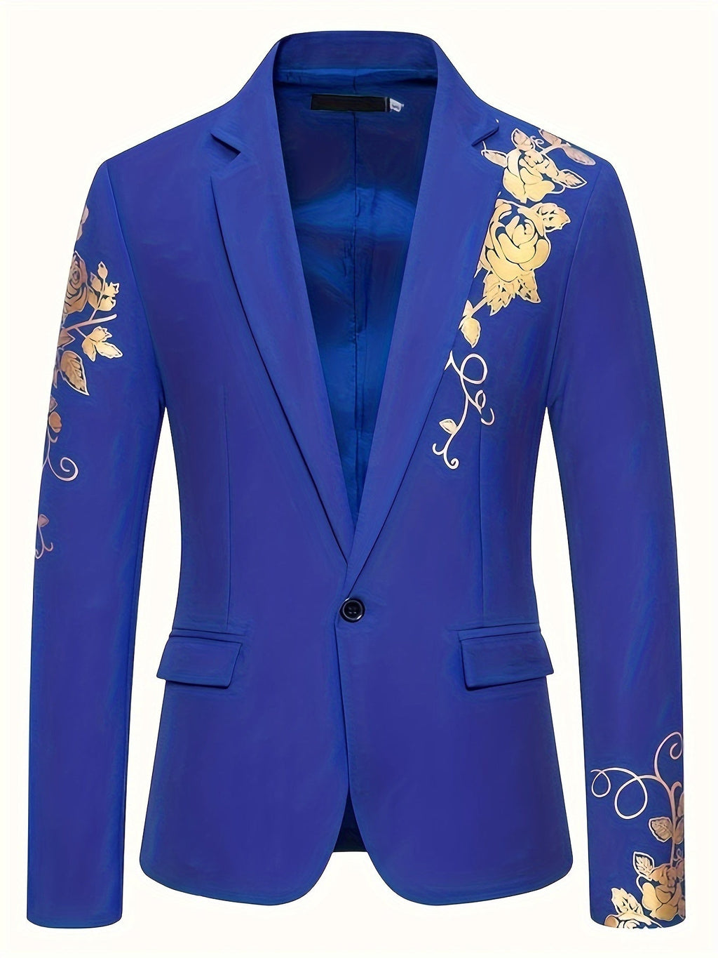 SHOWLU FASHION men's gilded business suit jacket with solid woven lapel, tailored fit, and elegant design for formal occasions.