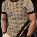 SHOWLU Men's polka dot short sleeve T-shirt with regular fit, made of polyester, featuring a stylish polka dot pattern.