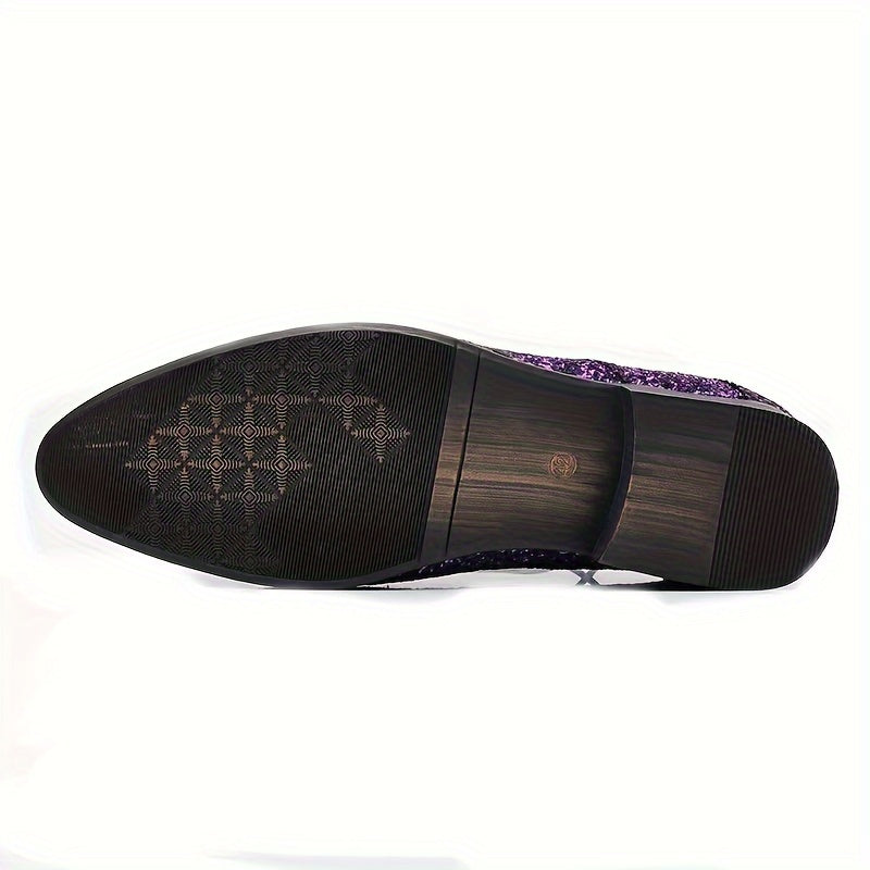 SHOWLU FASHION glitter pointed toe casual shoes in shiny solid color, stylish and comfortable for everyday wear.