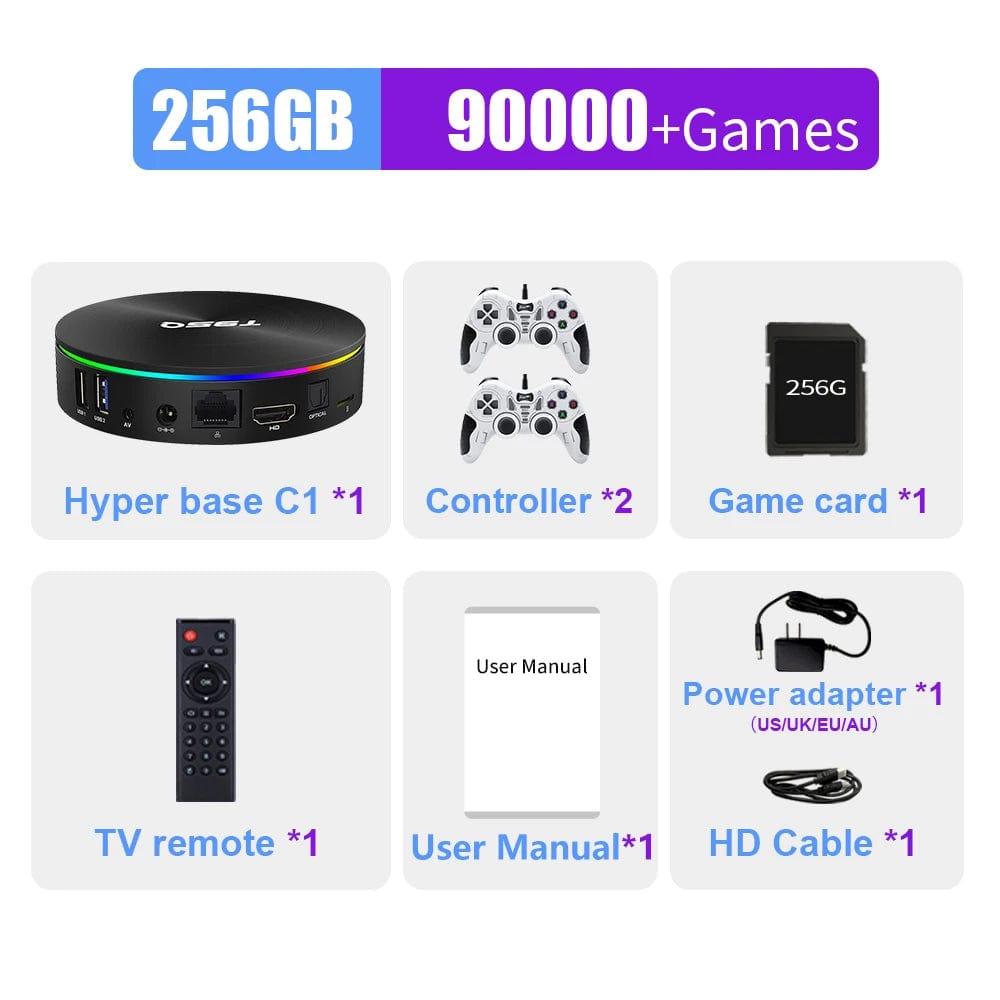 8K Retro Video Game Console for PS1/PSP/N64/Sega/DC Game Box S905X3 WiFi Set Top Box 70+Emulators 110000+Games with Controller - SHOWLU FASHION STORE