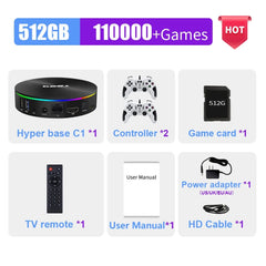 8K Retro Video Game Console for PS1/PSP/N64/Sega/DC Game Box S905X3 WiFi Set Top Box 70+Emulators 110000+Games with Controller - SHOWLU FASHION STORE