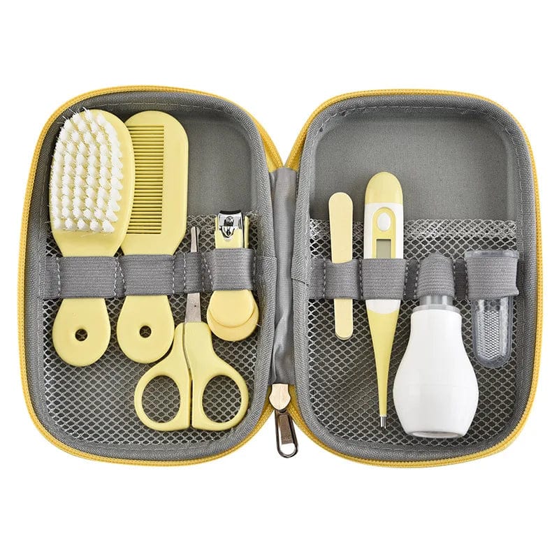 Showlu 8-piece deluxe baby grooming kit with nail clippers, scissors, and health care tools for infants and newborns.