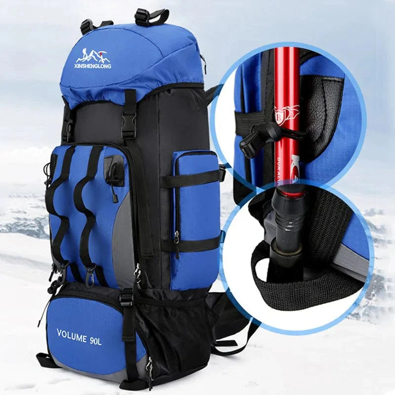 SHOWLU FASHION STORE Scione 90L waterproof hiking backpack with large capacity, outdoor trekking and camping gear for men.