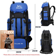 90L Waterproof Hiking Camping Backpack Trekking Bag Rucksack Large Capacity Travel Outdoor Sports Bags Camping Equipment Men - SHOWLU FASHION STORE