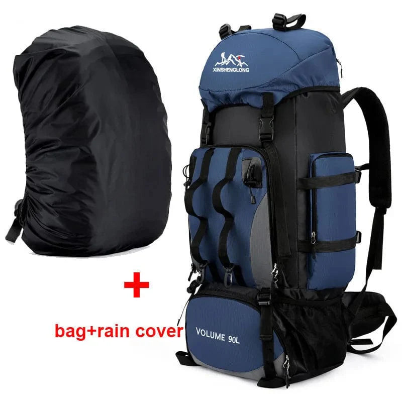 SHOWLU FASHION STORE 90L waterproof hiking backpack with large capacity, suitable for trekking, camping, outdoor sports, and travel.