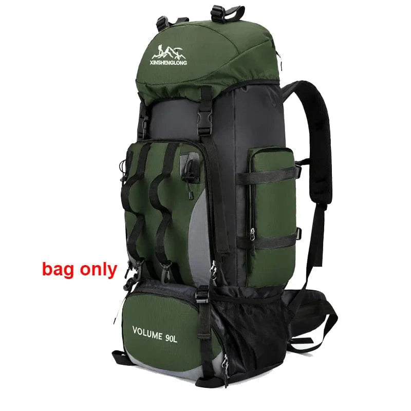 SHOWLU FASHION STORE Scione 90L waterproof hiking backpack with large capacity, ideal for trekking, camping, and outdoor travel.
