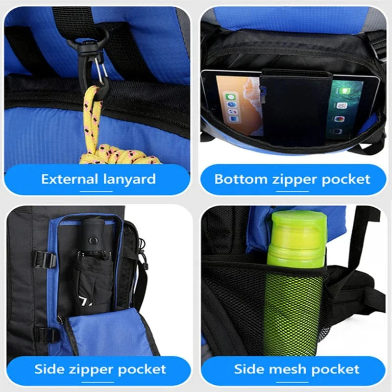 SHOWLU FASHION STORE Scione 90L waterproof hiking backpack with large capacity for trekking, camping, outdoor sports, and travel.