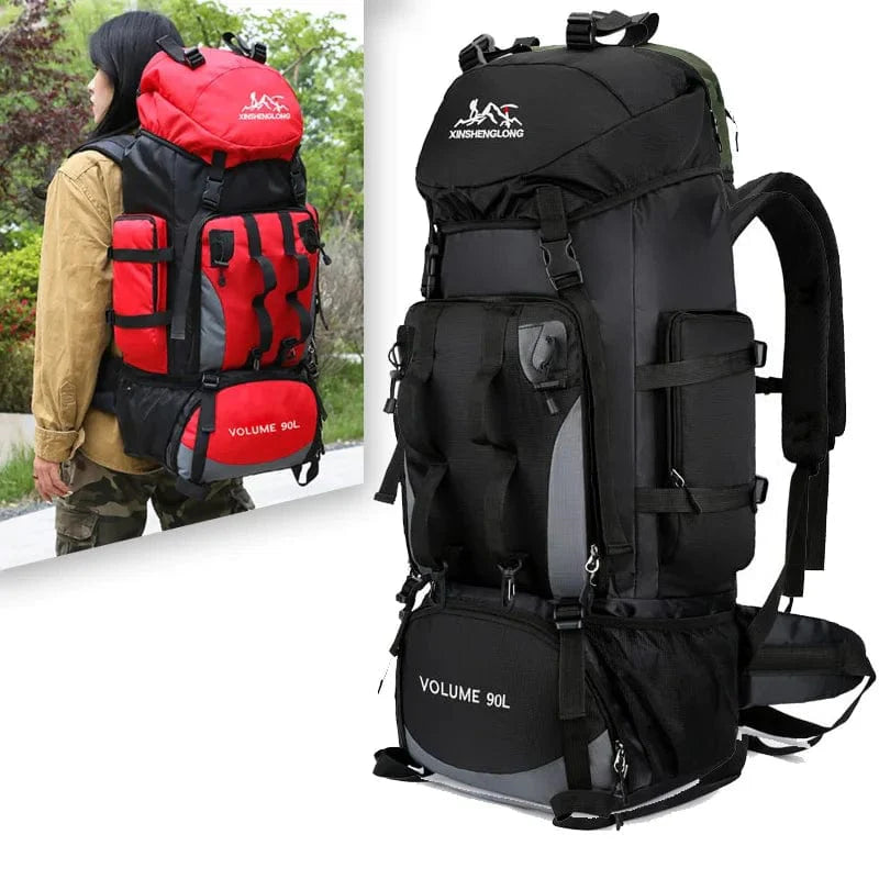 SHOWLU FASHION STORE Scione 90L waterproof hiking backpack with large capacity trekking bag, ideal for outdoor camping and travel.