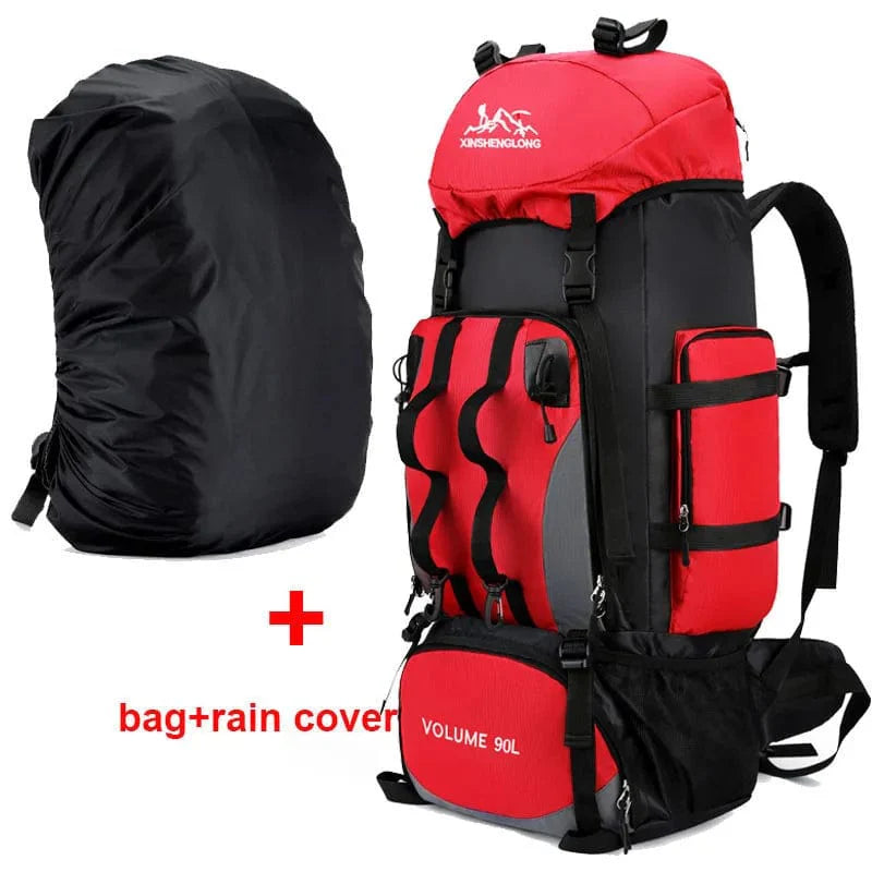 Large 90L waterproof hiking backpack by SHOWLU FASHION STORE, ideal for trekking, camping, outdoor travel, and outdoor sports.