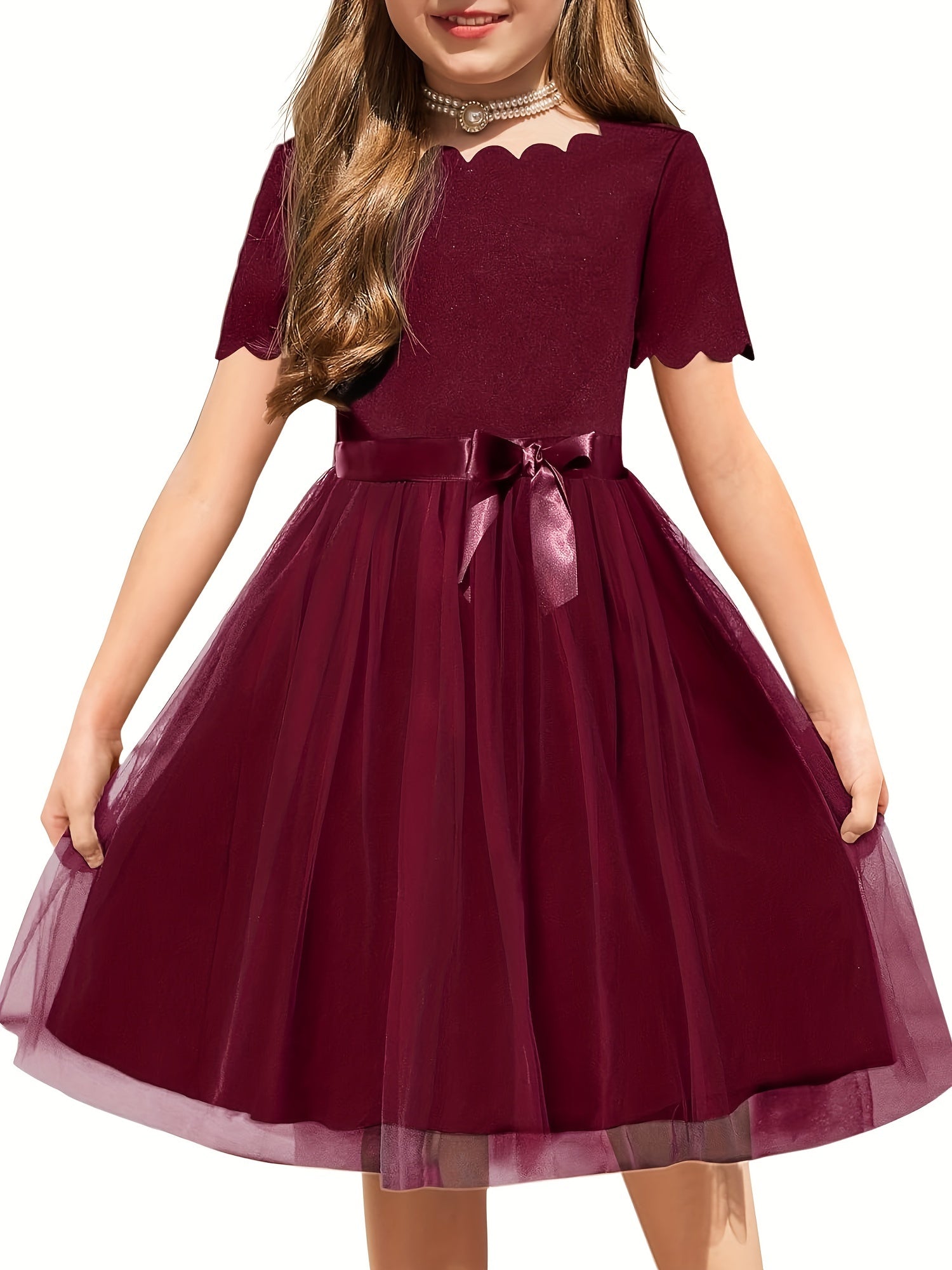 SHOWLU Girls Flower Party Dress with tutu skirt, fit and flare style, perfect for summer, size 3-11, pink and floral design.