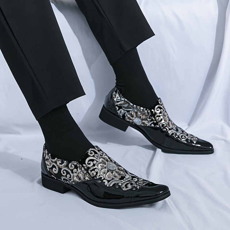 SHOWLU FASHION men's faux leather slip-on casual shoes in solid color, featuring a sleek design and smooth PU material.