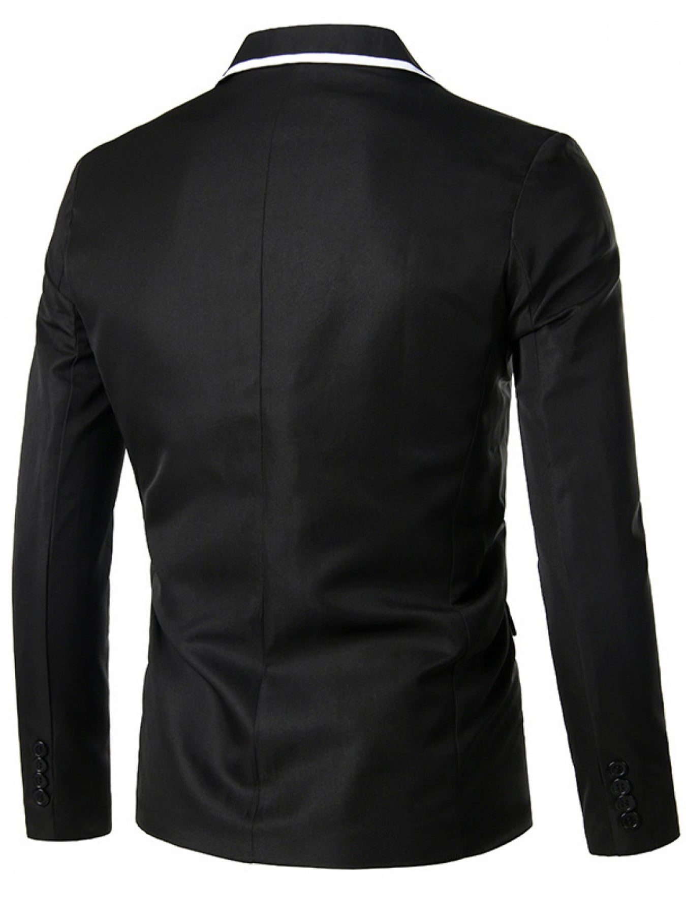 Men's solid color casual lapel jacket by SHOWLU FASHION STORE, polyester outerwear with a classic design and tailored fit.