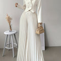 SHOWLU Women's double-breasted suit with pleated pants, featuring a stylish, tailored two-piece design for a sophisticated look.