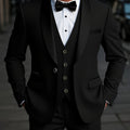 Men's 3-piece suit by SHOWLU FASHION, featuring a shawl collar jacket, matching vest, and trousers, styled for formal occasions.