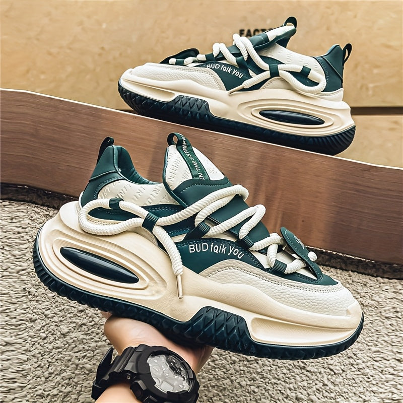 SHOWLU Men's thick-soled dad shoes with anti-slip casual mid-top design, featuring stylish and comfortable footwear for everyday wear
