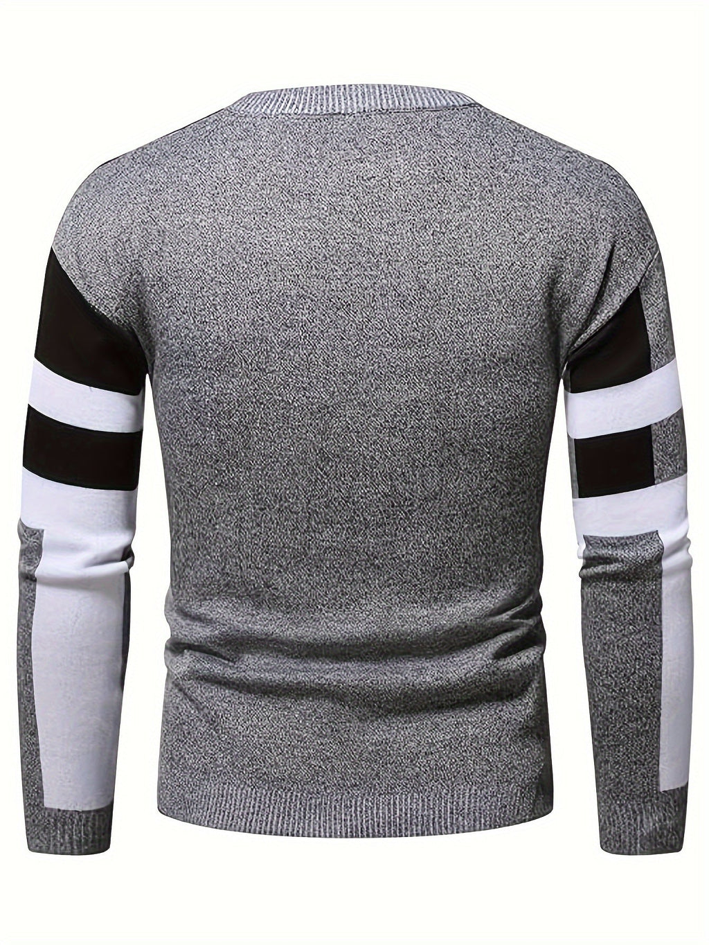 SHOWLU men's color block knit sweater with slim fit viscose crew neck, featuring a stylish multicolor design.