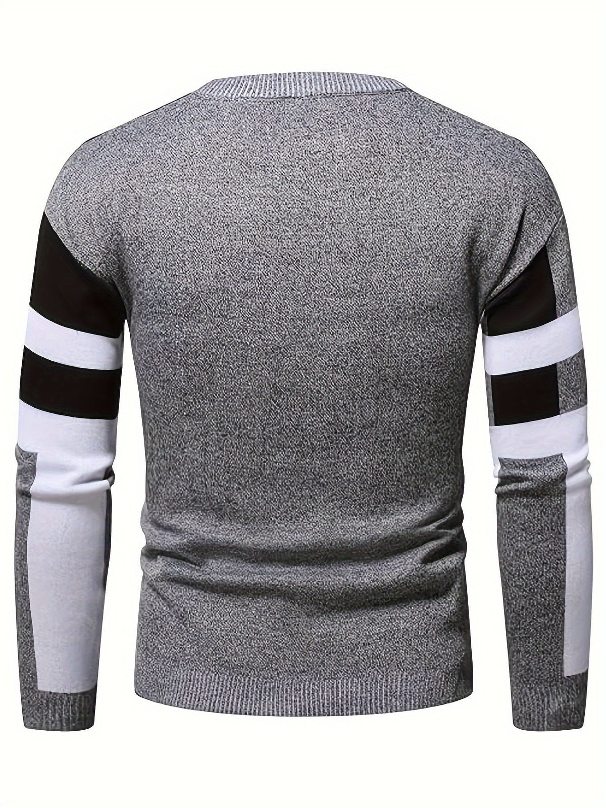 SHOWLU men's color block knit sweater with slim fit viscose crew neck, featuring a stylish multicolor design.