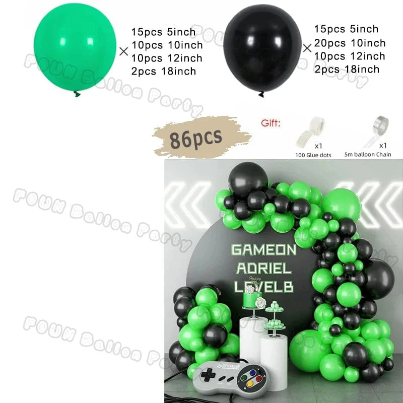 Showlu 97pcs black and gold chrome latex balloon arch garland kit, perfect for weddings, graduations, birthdays, and baby showers.