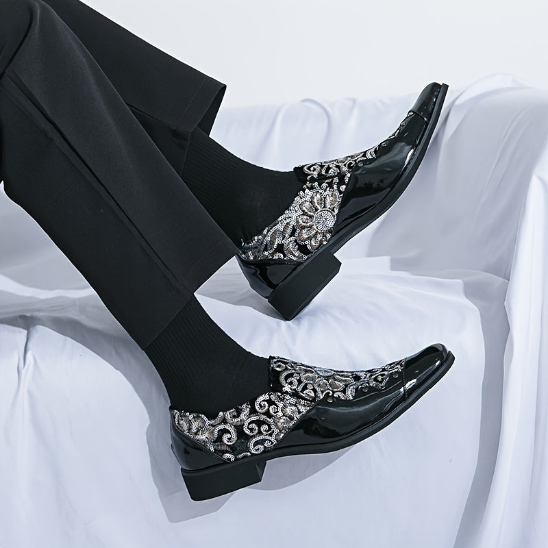 SHOWLU FASHION men's faux leather slip-on casual shoes in solid color, featuring a sleek PU design and comfortable fit.