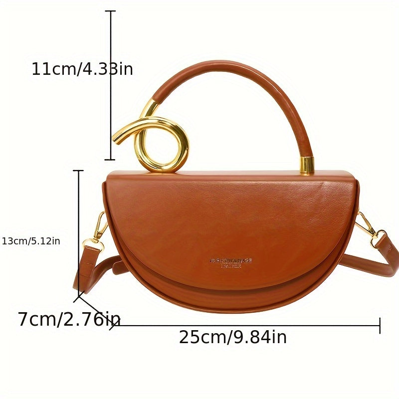 SHOWLU FASHION women's large capacity PU saddlebag crossbody bag with elegant design and spacious interior.