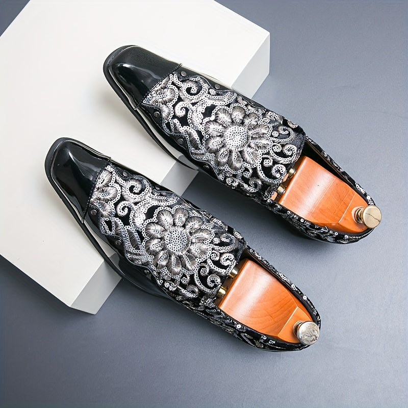 SHOWLU FASHION men's faux leather slip-on casual shoes in solid color, featuring a sleek, comfortable design and easy wear.