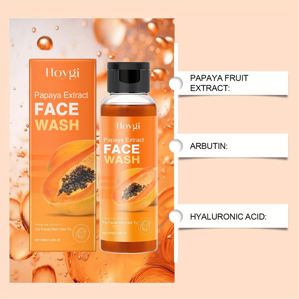 Hoygi Papaya Face Wash from SHOWLU FASHION STORE, moisturizing lotion for all skin types, featuring fresh papaya extract.