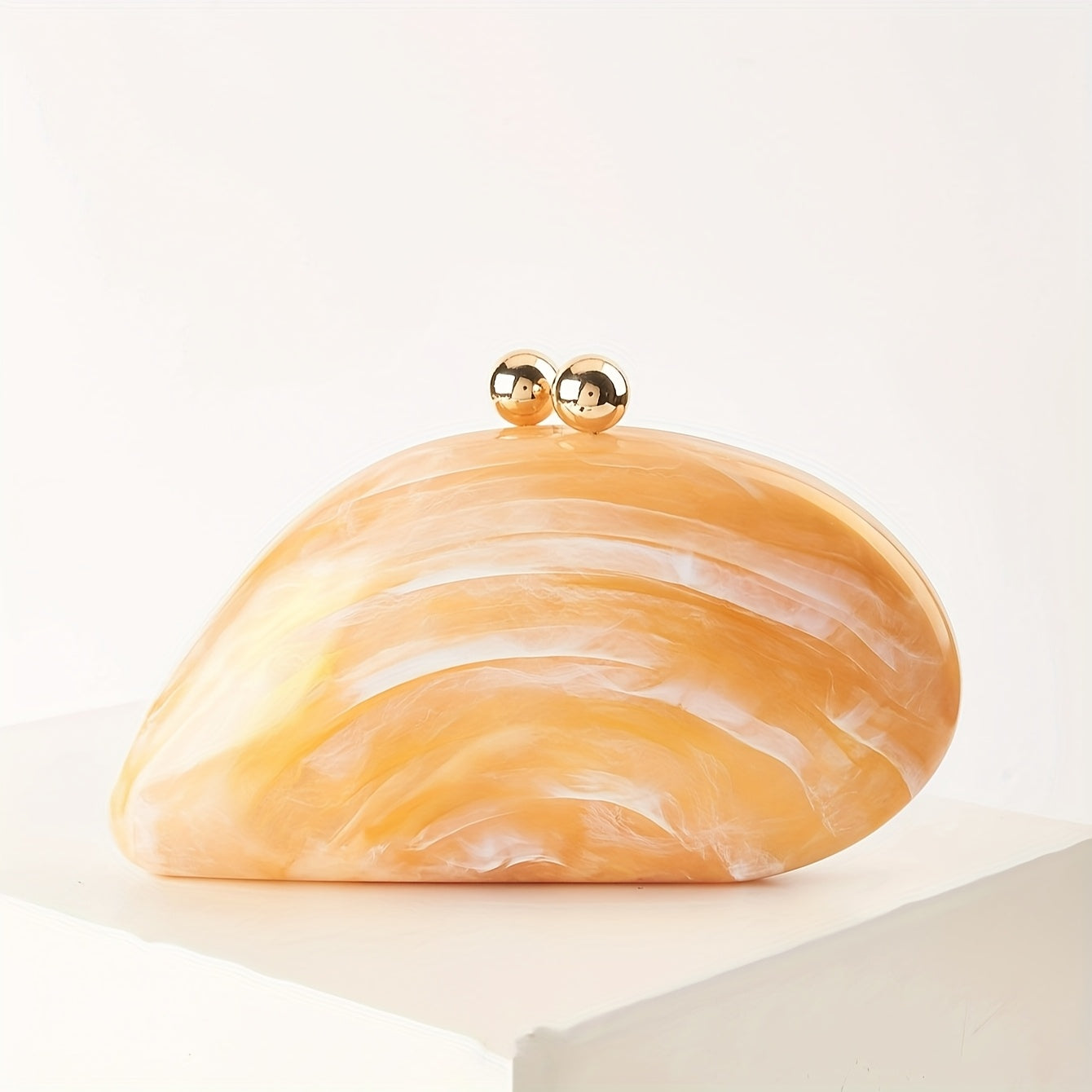 SHOWLU Marbled Acrylic Clutch with chain strap, elegant evening bag featuring a stylish marbled design and compact size.