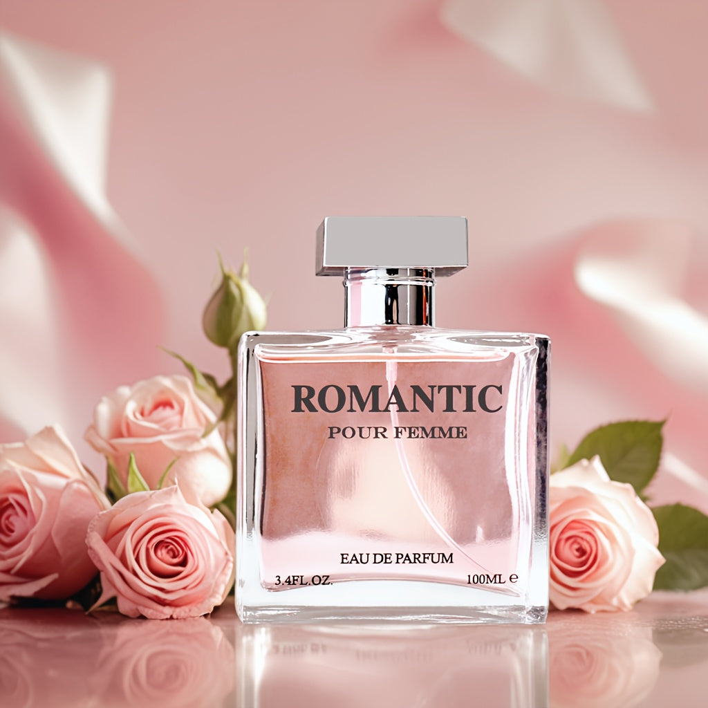 SHOWLU FASHION Rose & Ginger Floral Perfume bottle for women, 100ml, elegant glass container with floral and ginger accents.