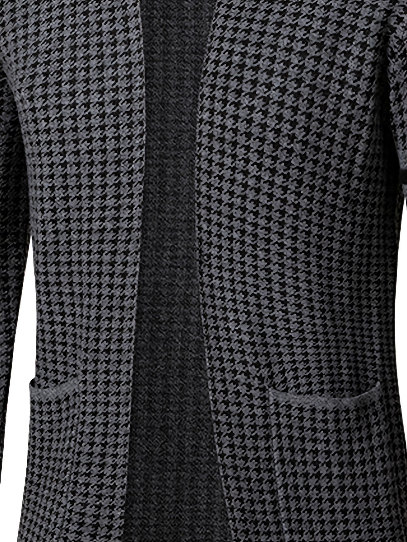Men's slim fit knit cardigan by SENMEIGUO, featuring high-stretch long sleeves and a modern, fitted design.