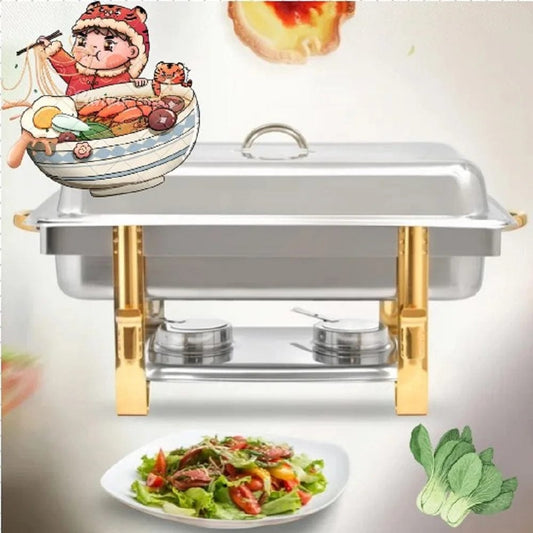 9L Stainless Steel Chafer Chafing Dish Sets Buffet Catering Pans Stainless Steel Food Warmer Chafing Dish Heat Tank Food - SHOWLU FASHION STORE