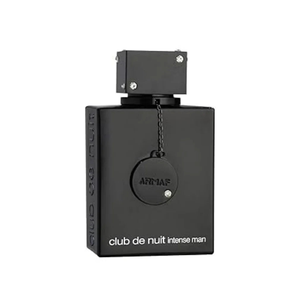 Woody floral Eau De Toilette spray by Armaf Club De Nuit Intense Man, featuring a sleek bottle design and elegant packaging.