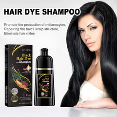 EELHOE Black Hair Dye Shampoo 3 in 1 Growth Clean Hair Darkening Deep Nourishing Black Hair Dye Shampoo Natural Organic Herbal