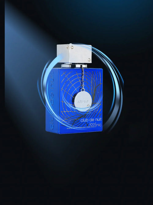 Armaf Club De Nuit Iconic EDP for Men in 3.4oz bottle, featuring citrus and woody fragrance, displayed on a sleek surface