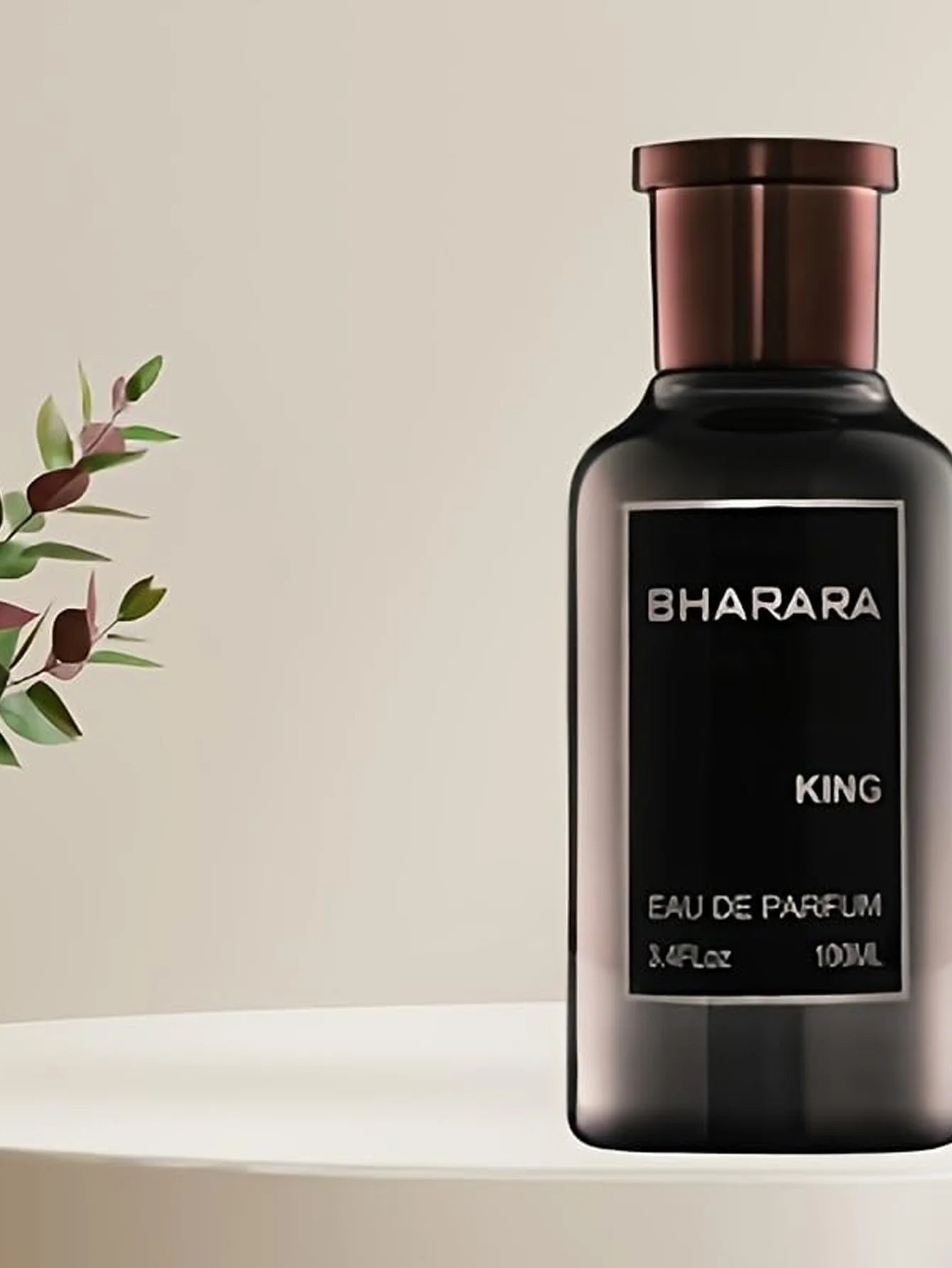Bharara King Eau de Parfum for Men by Showlu Fashion Store, 3.4 oz citrus amber fragrance bottle with a sleek design