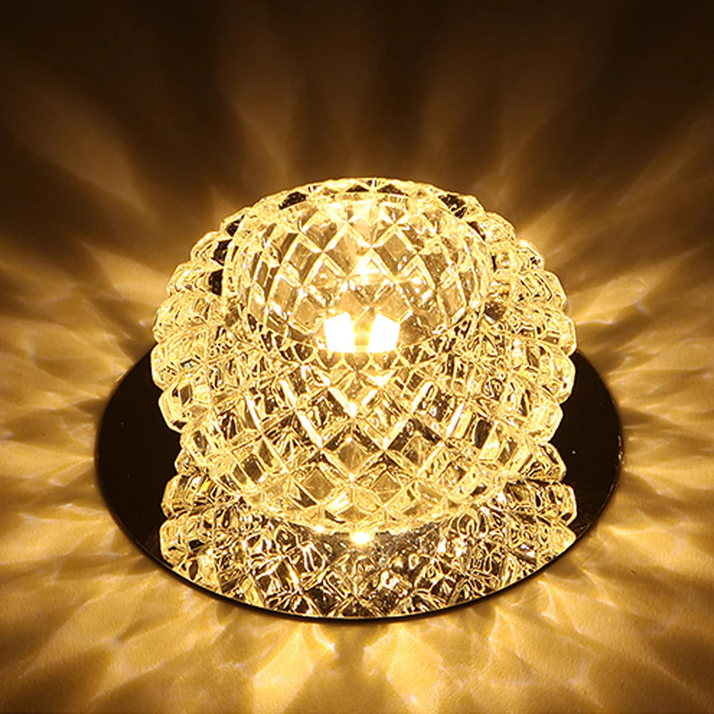 Modern crystal LED ceiling lamp by Showlu Fashion Store, stainless steel chandelier with elegant crystal accents and sleek design.