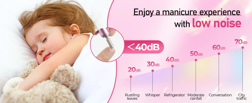 Portable Showlu Smart Electric Nail Drill 20W manicure machine with 12V power supply and ergonomic design for professional nail care.