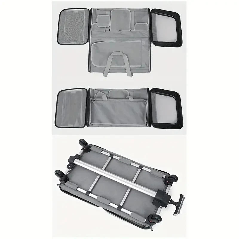 Extra large Showlu Fashion JTPAWS pet trolley case with foldable nylon dog stroller, featuring a spacious design and secure handle.