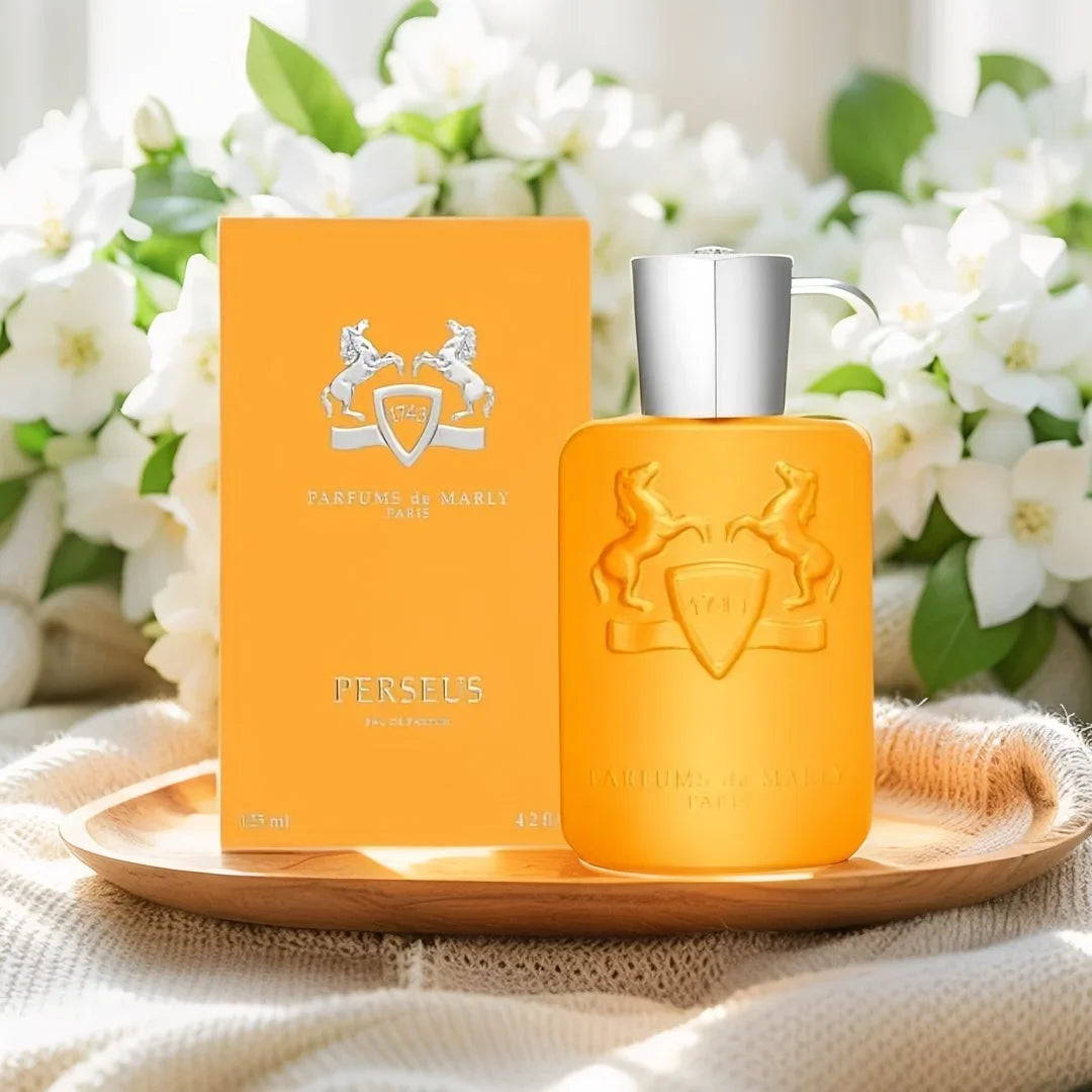Unisex Parfums de Marly Perseus Eau de Parfum 125 ml bottle with elegant packaging and sleek design.