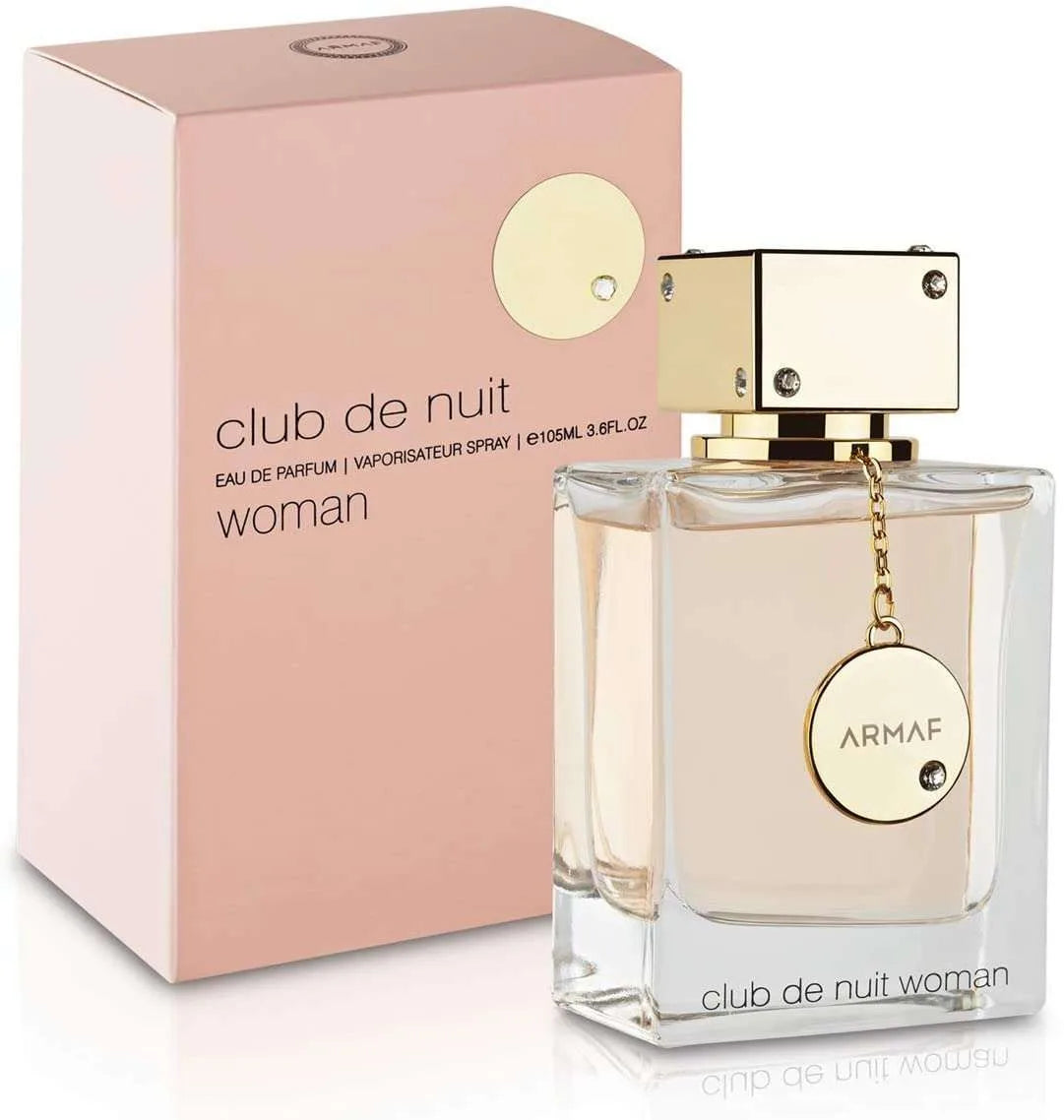 Armaf Club De Nuit Eau De Parfum for Women, 105ml floral fragrance bottle with elegant packaging and floral design