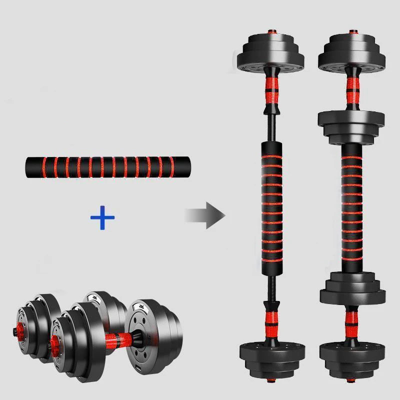 Showlu Smart General adjustable dumbbell set with multiple weight plates and handle for customizable strength training.