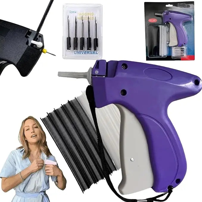 Showlu Fashion Quick Clothing Fixer Micro Stitch Gun for sewing, compact handheld tool for quick fabric repairs and stitching.