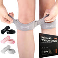 Pair of adjustable GOUNOD knee straps for running and sports, designed for pain relief and support during physical activity.