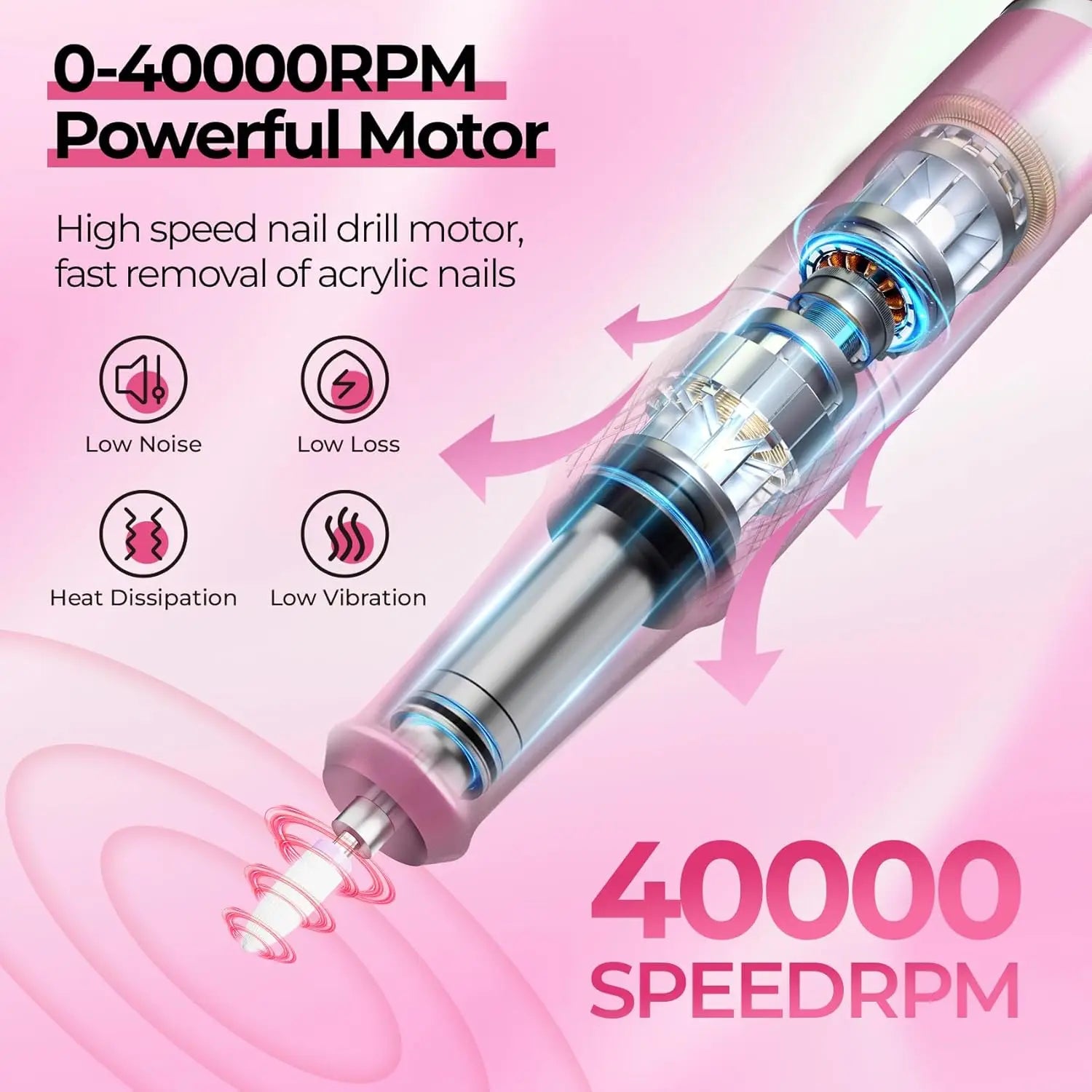 Portable Showlu Smart 20W electric nail drill with 12V power, compact manicure machine for professional and home use.
