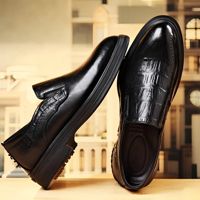 Showlu men's formal Oxford shoes in bonded leather, classic design, perfect for business dress and professional attire.
