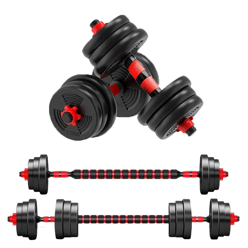 Showlu Smart General adjustable dumbbell set with black and silver weights and handle for versatile strength training exercises.