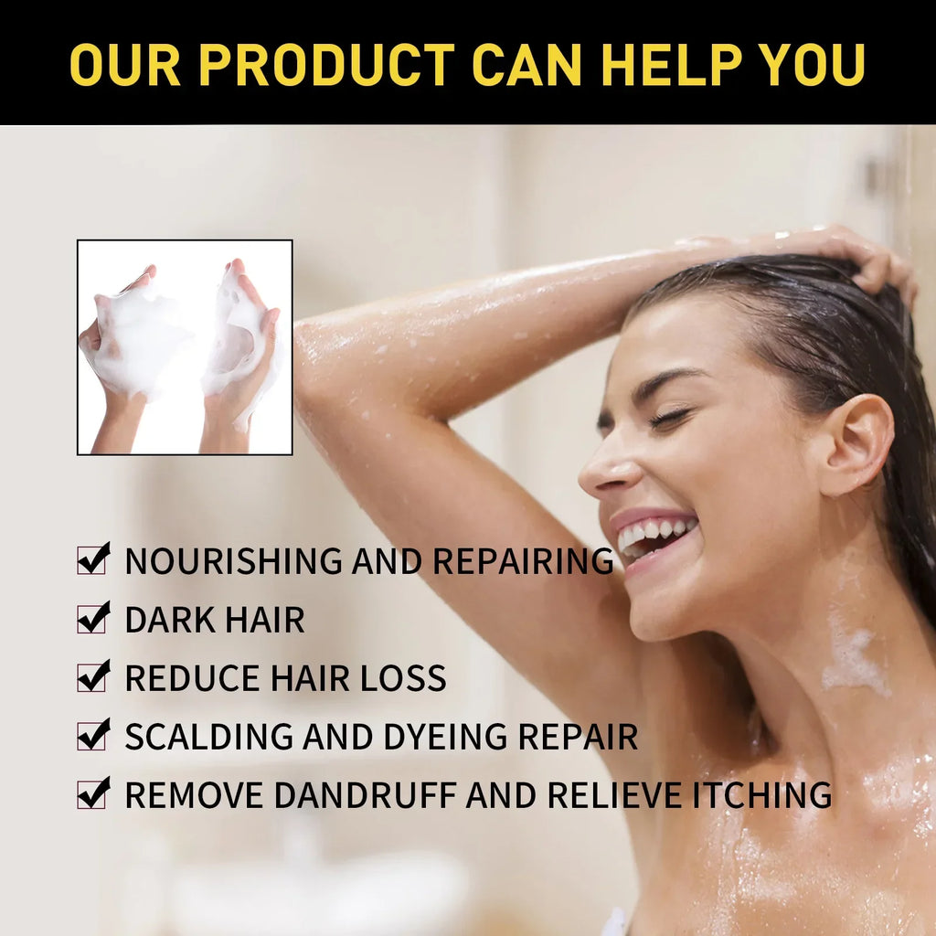 EELHOE 3-in-1 black hair dye shampoo by SHOWLU FASHION STORE with natural herbal formulas for grey hair coverage.